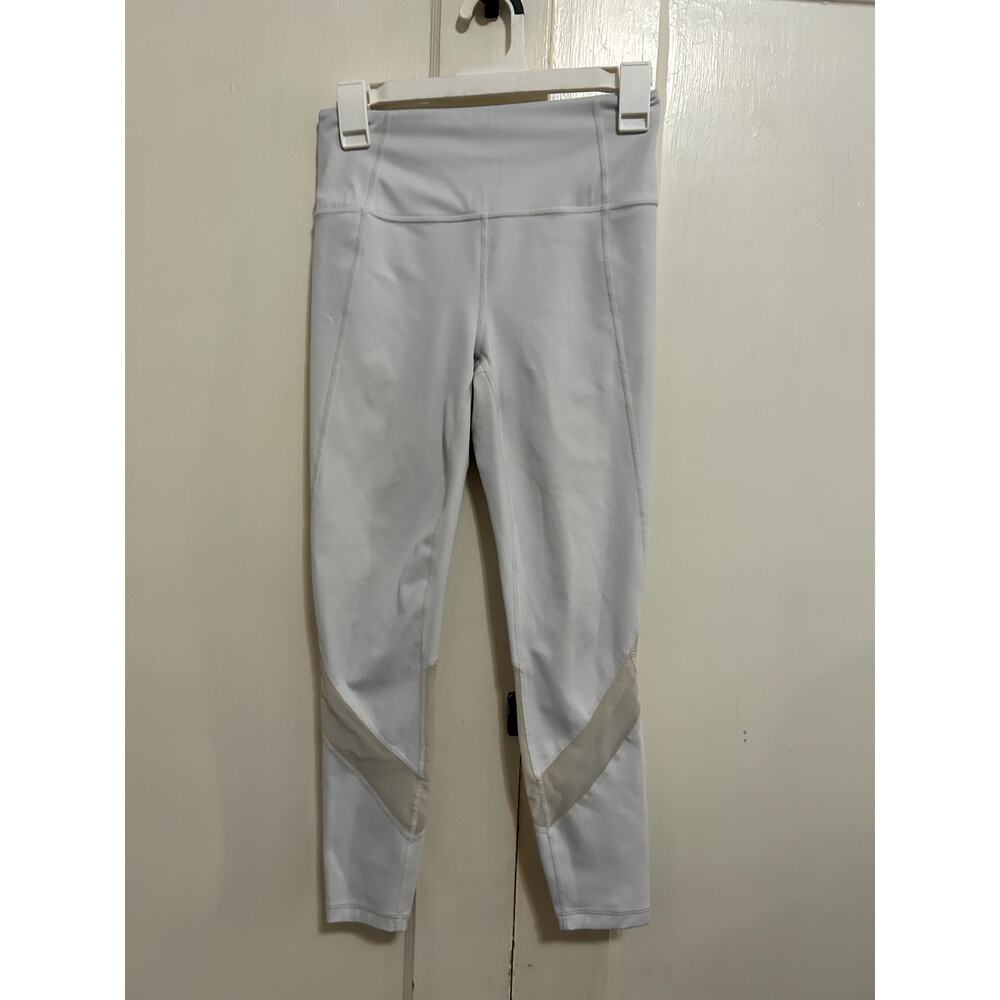 Athleta Women's 281583 Eclipse 7/8 Tight Size Small White Mesh Panels